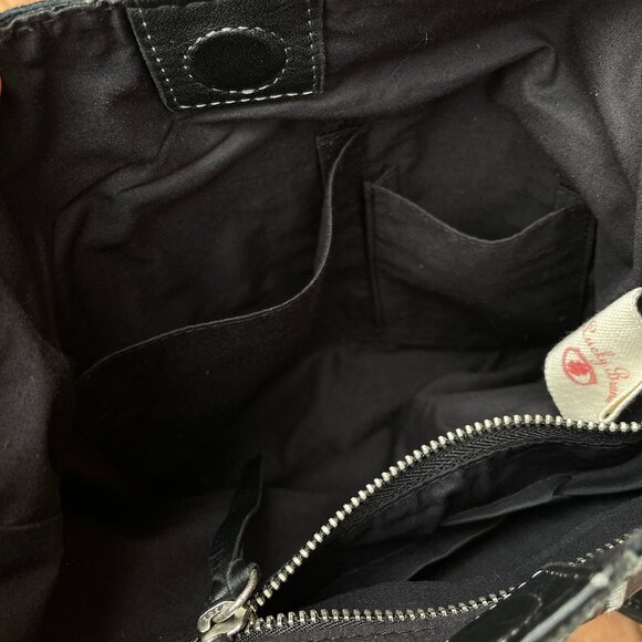 Lucky Brand Vintage Leather Patchwork Hobo Crossbody Purse Bag Grey Black New - Picture 7 of 14